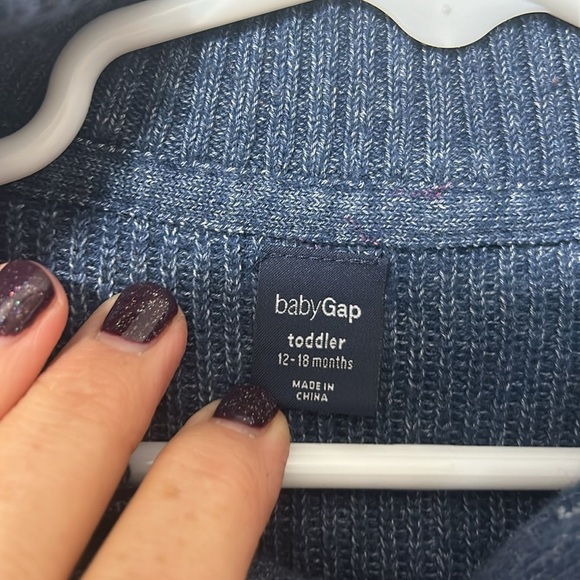 Baby Gap Toddler Blue Mock Neck Sweaters 12-18 months - Picture 2 of 4